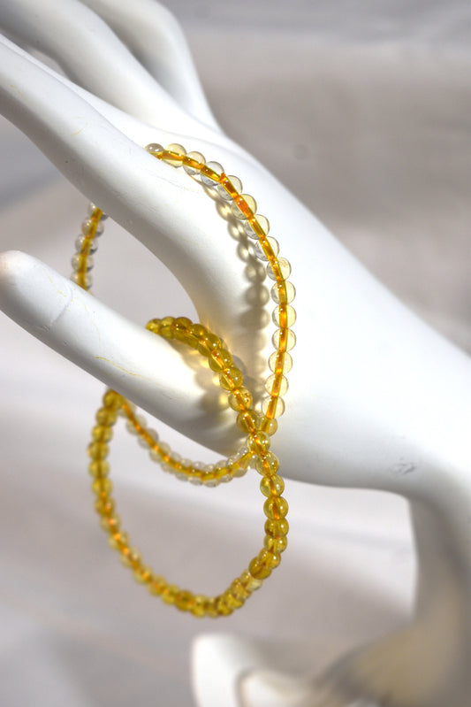 4mm Citrine Crystal Bead Bracelet
