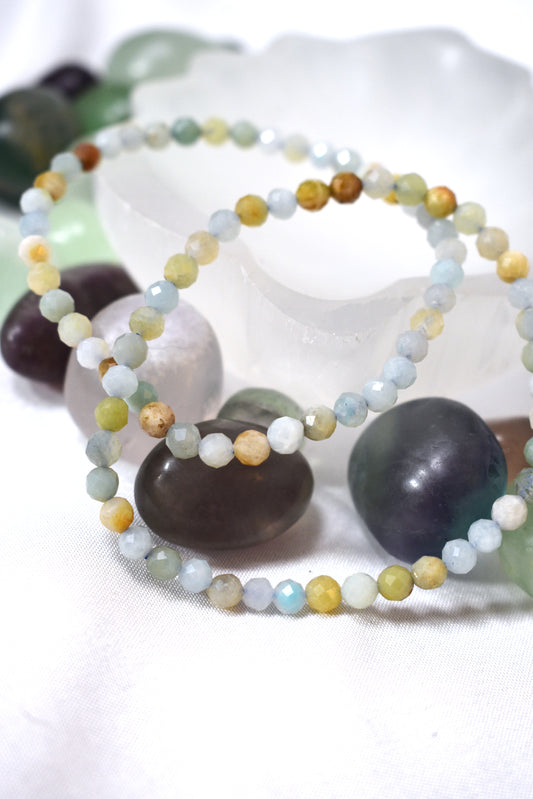 4mm Crystal Amazonite Faceted Bead Bracelet