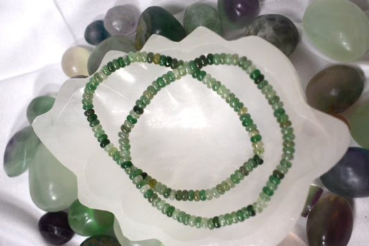 4mm Crystal Green Strawberry Quartz Abacus Bead Bracelet