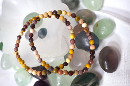 3mm Mookaite Jasper Crystal Bead Bracelet