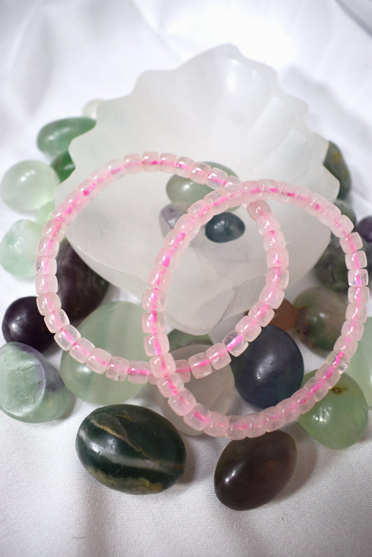 4mm Rose Quartz Bead Bracelet Crystal
