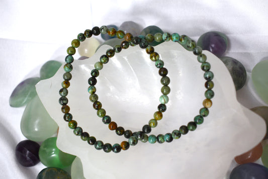 4mm African Turquoise Crystal Bead Bracelet