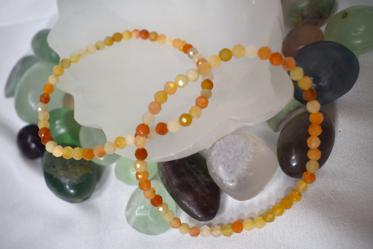 4mm Jinsi Jade Crystal Faceted Bead Bracelet